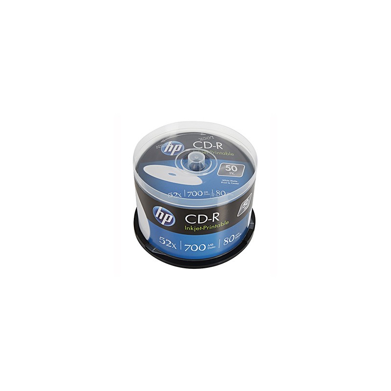HP CD-R, CRE00017WIP-3, 69312, 50 pack, 700MB, 52x, 80min., 12cm, printable, cake box, do archiwizacji danych