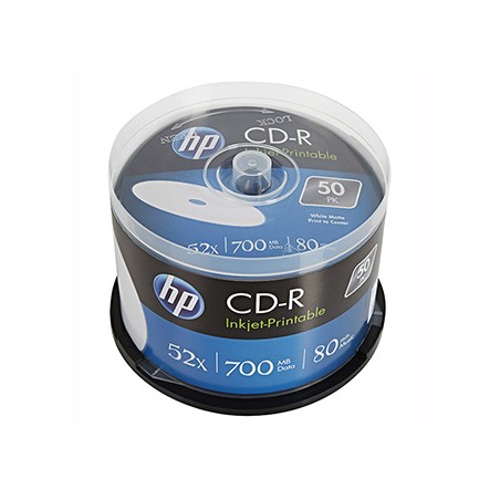 HP CD-R, CRE00017WIP-3, 69312, 50 pack, 700MB, 52x, 80min., 12cm, printable, cake box, do archiwizacji danych