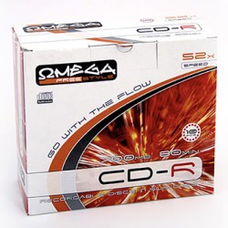 OMEGA CD-R, OFS, Omega Free Style, 10-pack, 700MB, 52x, slim box, do archiwizacji danych
