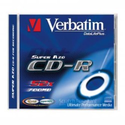 Verbatim CD-R, 43326, DataLife PLUS, 1-pack, 700MB, 52x, 80min., Crystal, jewel box, Cena za 1 szt