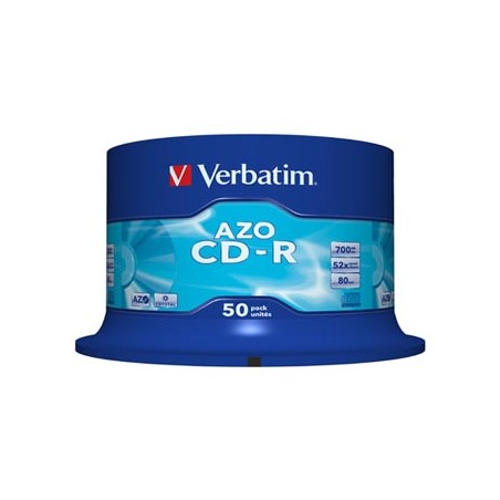 Verbatim CD-R, 43343, AZO Crystal, 50-pack, 700MB, 52x, 80min., 12cm, bez możliwości nadruku, spindle, do archiwizacji danych