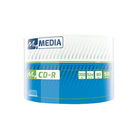 MyMedia CD-R, 69206, 50-pack, 700MB, 52x, 80min., 12cm, printable, Standard, wide printable