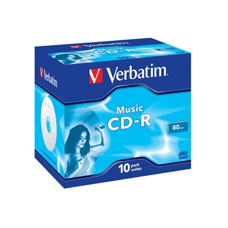 Verbatim CD-R Audio, 43365, Music CD-R, 10-pack, 16x, 80min., 12cm, bez możliwości nadruku, jewel box, do archiwizacji danych