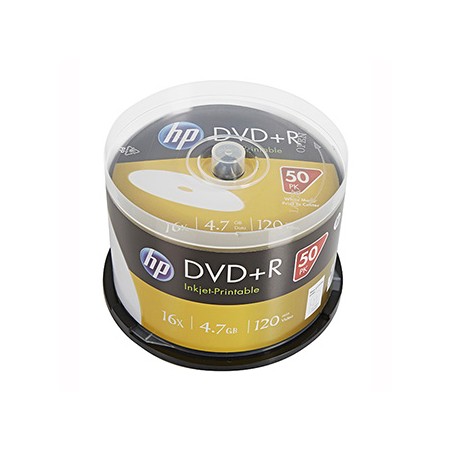 HP DVD+R, Inkjet Printable, DRE00026WIP-3, 4.7GB, 16x, spindle, 50-pack, 12cm, do archiwizacji danych