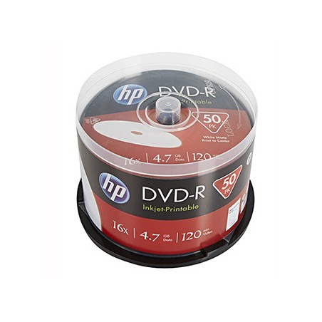 HP DVD-R, Printable, DME00025WIP-3, 4.7GB, 16x, spindle, 50-pack, 12cm, do archiwizacji danych