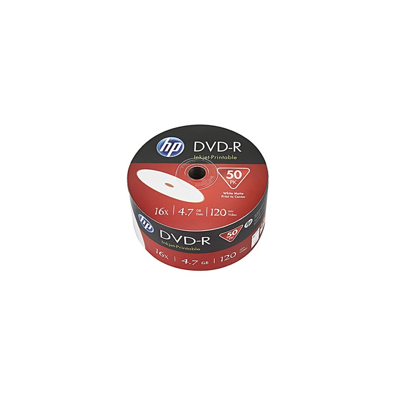 HP DVD-R, Inkjet Printable, DME00070WIP-3, 69302, 4.7GB, 16x, bulk, 50-pack, 12cm, do archiwizacji danych
