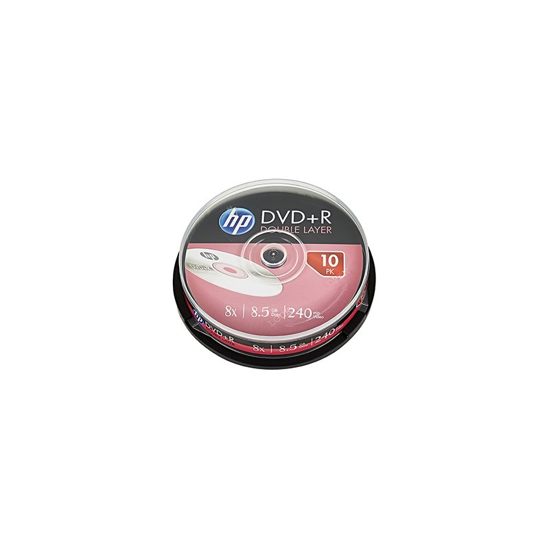 HP DVD+R DL, Double Layer, DRE00060-3, 69309, 8.5GB, 8x, cake box, 10-pack, bez możliwości nadruku, 12cm, do archiwizacji danych