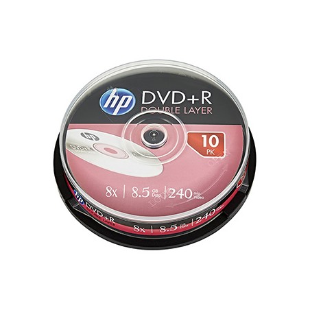 HP DVD+R DL, Double Layer, DRE00060-3, 69309, 8.5GB, 8x, cake box, 10-pack, bez możliwości nadruku, 12cm, do archiwizacji danych