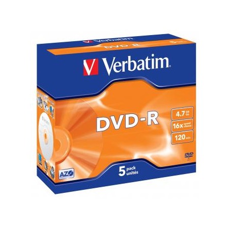 Verbatim DVD-R, Matt Silver, 43519, 4.7GB, 16x, jewel box, 5-pack, bez możliwości nadruku, 12cm, do archiwizacji danych