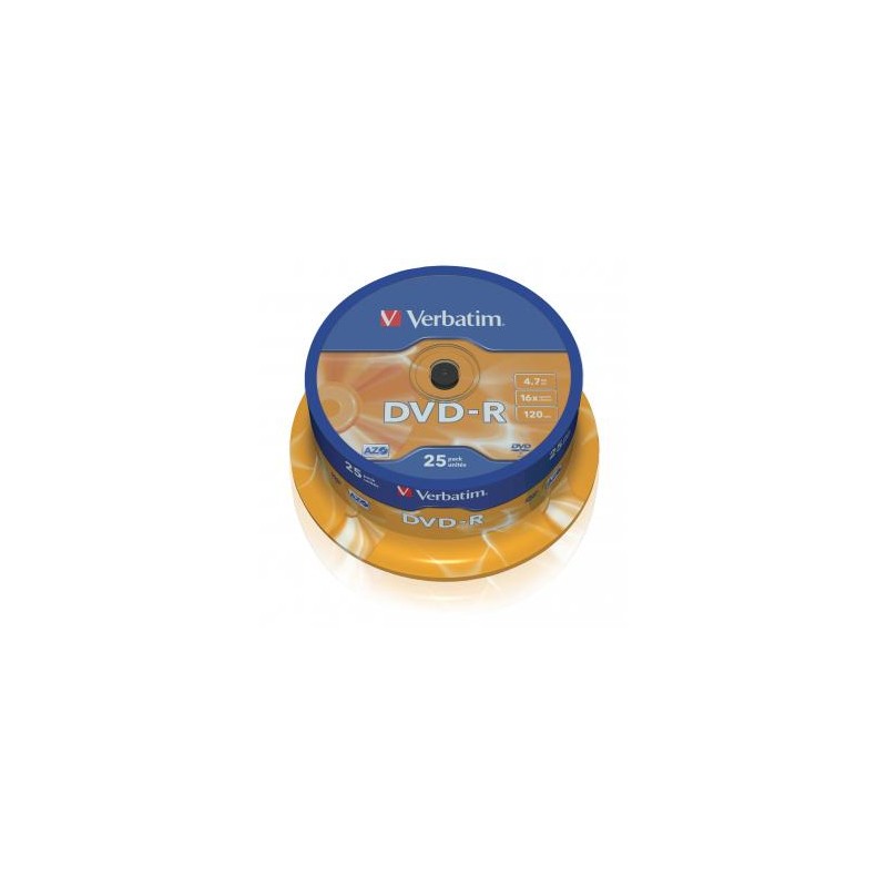 Verbatim DVD-R, Matt Silver, 43522, 4.7GB, 16x, cake box, 25-pack, bez możliwości nadruku, 12cm, do archiwizacji danych