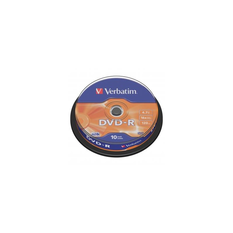 Verbatim DVD-R, Matt Silver, 43523, 4.7GB, 16x, spindle, 10-pack, bez możliwości nadruku, 12cm, do archiwizacji danych