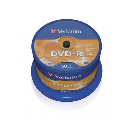 Verbatim DVD-R, Matt Silver, 43548, 4.7GB, 16x, spindle, 50-pack, bez możliwości nadruku, 12cm, do archiwizacji danych