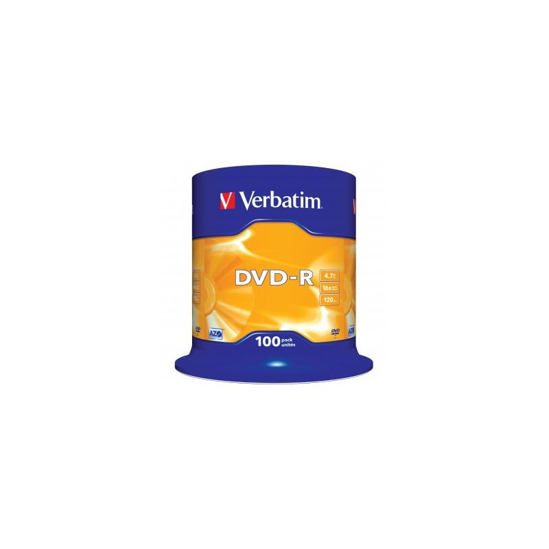 Verbatim DVD-R, Matt Silver, 43549, 4.7GB, 16x, spindle, 100-pack, bez możliwości nadruku, 12cm, do archiwizacji danych