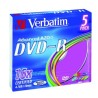 Verbatim DVD-R, Colour, 43557, 4.7GB, 16x, slim box, 5-pack, bez możliwości nadruku, 12cm, do archiwizacji danych