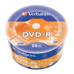 Verbatim DVD-R, Matt Silver, 43788, 4.7GB, 16x, spindle, 50-pack, bez możliwości nadruku, 12cm, do archiwizacji danych