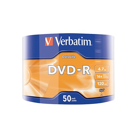 Verbatim DVD-R, Matt Silver, 43791, 4.7GB, 16x, wrap, 50-pack, bez możliwości nadruku, 12cm, do archiwizacji danych