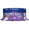 Verbatim DVD+R DL, Double Layer Wide Inkjet Printable, 43667, 8.5GB, 8x, spindle, 25-pack, 12cm, do archiwizacji danych
