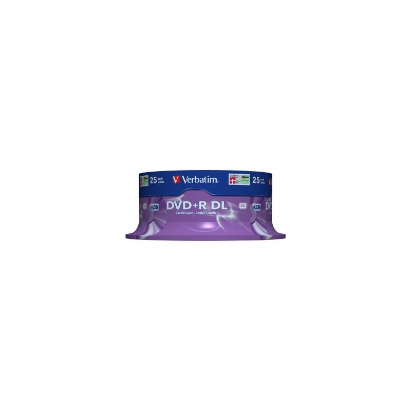 Verbatim DVD+R DL, Double Layer Matt Silver, 43757, 8.5GB, 8x, spindle, 25-pack, 12cm, do archiwizacji danych