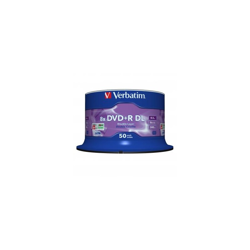 Verbatim DVD+R DL, Double Layer Matt Silver, 43758, 8.5GB, 8x, spindle, 50-pack, 12cm, do archiwizacji danych