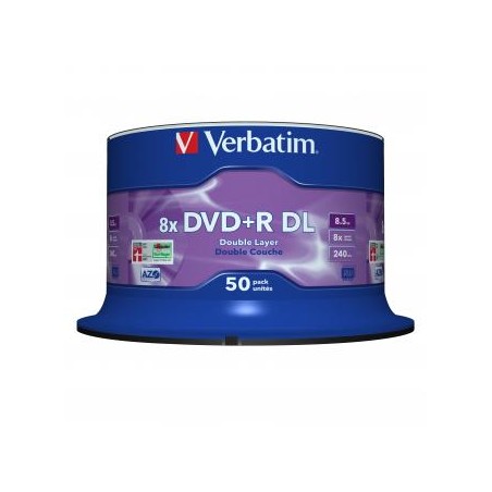 Verbatim DVD+R DL, Double Layer Matt Silver, 43758, 8.5GB, 8x, spindle, 50-pack, 12cm, do archiwizacji danych