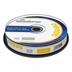 Mediarange DVD+RW, Double Layer Gnkjet Printable, MR451, 4.7GB, 4x, cake box, 10-pack, bez możliwości nadruku, 12cm, do archiwiz