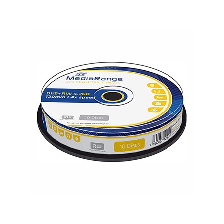 Mediarange DVD+RW, Double Layer Gnkjet Printable, MR451, 4.7GB, 4x, cake box, 10-pack, bez możliwości nadruku, 12cm, do archiwiz