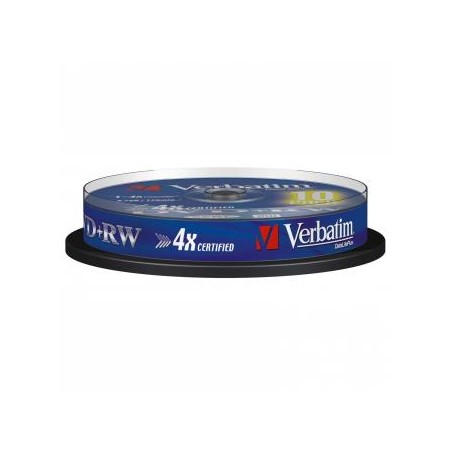 Verbatim DVD+RW, Matt Silver, 43488, 4.7GB, 4x, spindle, 10-pack, bez możliwości nadruku, 12cm, do archiwizacji danych