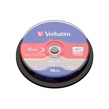 Verbatim BD-RE, Single Layer ScratchGuard Plus, 25GB, cake box, 43694, 2x, 10-pack, do archiwizacji danych