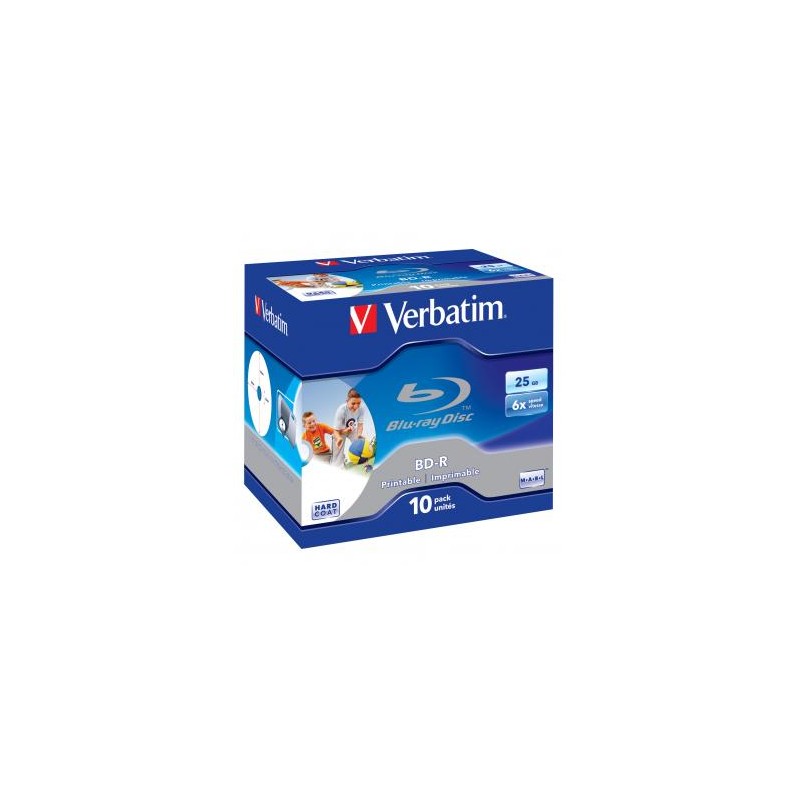 Verbatim BD-R, Single Layer Printable ScratchGuard Plus, 25GB, jewel box, 43713, 6x, 10-pack, do archiwizacji danych