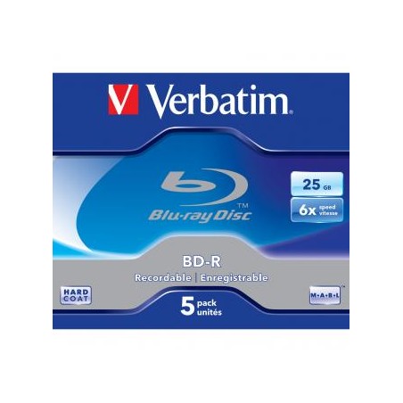 Verbatim BD-R, Single Layer 25GB, jewel box, 43715, 6x, 5-pack, do archiwizacji danych