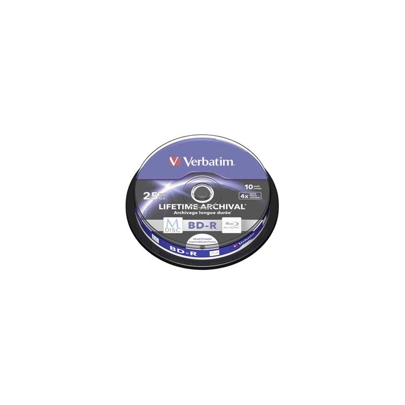 Verbatim BD-R, 25GB, cake box, 43825, 4X, 10-pack, do archiwizacji danych