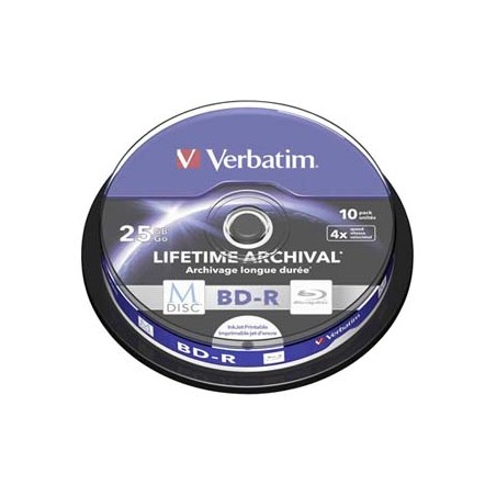 Verbatim BD-R, 25GB, cake box, 43825, 4X, 10-pack, do archiwizacji danych