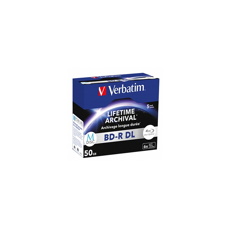 Verbatim BD-R DL, LIFETIME ARCHIVAL, 50GB, jewel case, 43846, 6x, Opakowanie 5 szt