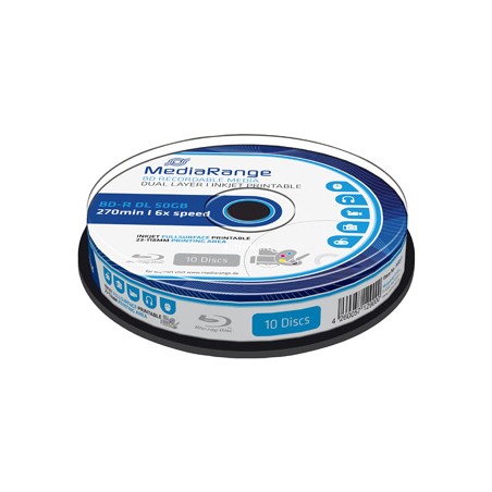 Mediarange BD-R, Dual Layer 50GB, cake box, MR509, 6x, 10-pack, do archiwizacji danych