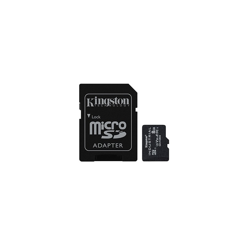 Kingston Karta pamięci Micro Secure Digital Card Industria, 8GB, micro SDHC, SDCIT2/8GB, UHS-I U3 (Class 10), V30, A1, pSLC kart