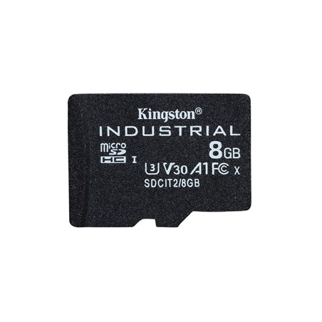 Kingston Karta pamięci Micro Secure Digital Card Industria, 8GB, micro SDHC, SDCIT2/8GBSP, UHS-I U3 (Class 10), V30, A1, karta p