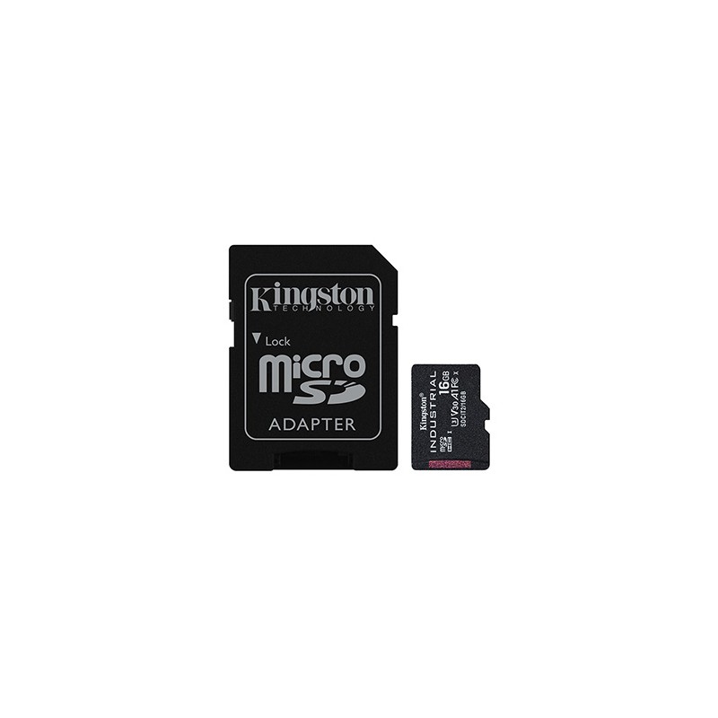 Kingston karta pamięci Industrial C10, 16GB, micro SDHC, SDCIT2/16GB, UHS-I U3 (Class 10), V30, A1, pSLC karta + adapter