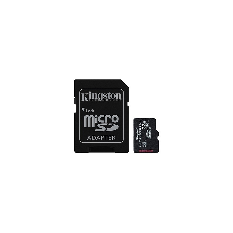 Kingston karta pamięci Industrial C10, 32GB, micro SDHC, SDCIT2/32GB, UHS-I U3 (Class 10), V30, A1, pSLC karta + adapter