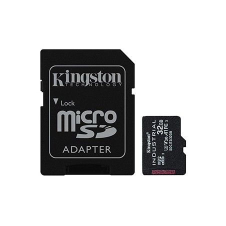 Kingston karta pamięci Industrial C10, 32GB, micro SDHC, SDCIT2/32GB, UHS-I U3 (Class 10), V30, A1, pSLC karta + adapter