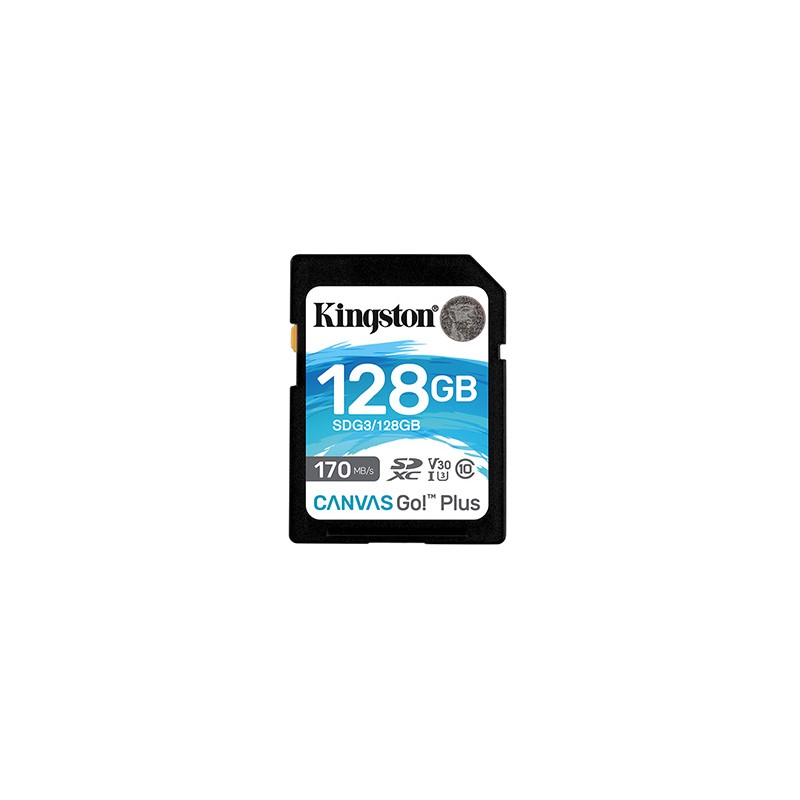 Kingston karta pamięci Canvas Go! Plus, 128GB, SDXC, SDG3/128GB, UHS-I U3 (Class 10), V30