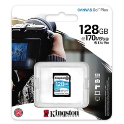 Kingston karta pamięci Canvas Go! Plus, 128GB, SDXC, SDG3/128GB, UHS-I U3 (Class 10), V30