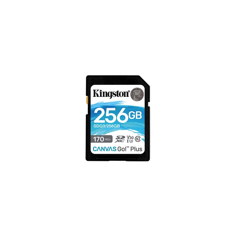 Kingston karta pamięci Canvas Go! Plus, 256GB, SDXC, SDG3/256GB, UHS-I U3 (Class 10), V30