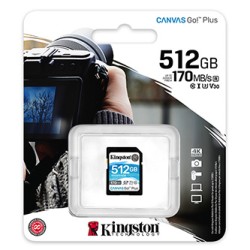 Kingston karta pamięci Canvas Go! Plus, 512GB, SDXC, SDG3/512GB, UHS-I U3 (Class 10), A2, V30