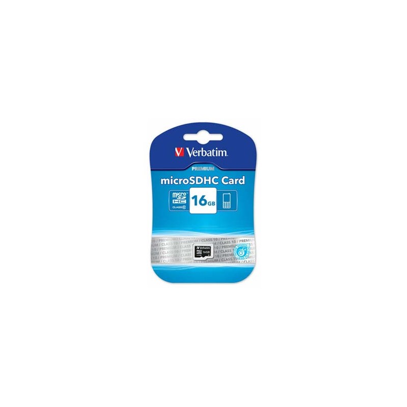 Verbatim Karta  pamięci Micro Secure Digital Card Premium, 16GB, micro SDHC, 44010, UHS-I U1 (Class 10)