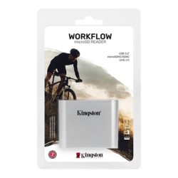 Kingston Czytnik kart pamięci USB (3.2), Workflow Dual-Slot microSDHC/SDXC UHS-II, micro SD, zewnętrzny, srebrna