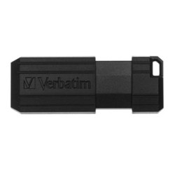 Verbatim USB flash disk, USB 2.0, 8GB, PinStripe, Store N Go, czarny, 49062, USB A, z wysuwanym złączem