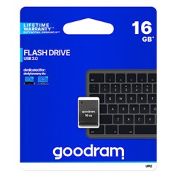 Goodram USB flash disk, USB 2.0, 16GB, UPI2, czarny, UPI2-0160K0R11, USB A, z osłoną