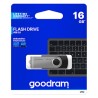 Goodram USB flash disk, USB 2.0, 16GB, UTS2, czarny, UTS2-0160K0R11, USB A, z obrotową osłoną