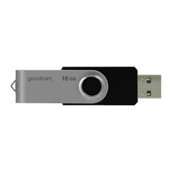 Goodram USB flash disk, USB 2.0, 16GB, UTS2, czarny, UTS2-0160K0R11, USB A, z obrotową osłoną