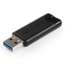 Verbatim USB flash disk, USB 3.0, 16GB, PinStripe, Store N Go, czarny, 49316, USB A, z wysuwanym złączem